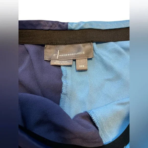 NWT The tilda maxi slip skirt Anthropologie two toned color block navy blue XXS - Picture 6 of 9